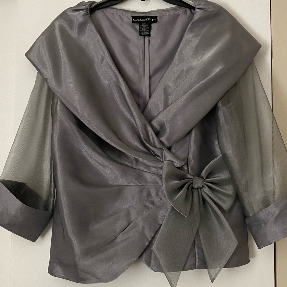Cachet Silver Blouse Wedding Formal Size 14